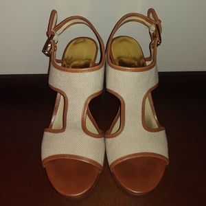 Michael Kors Gillian Wedge in Ecru Canvas